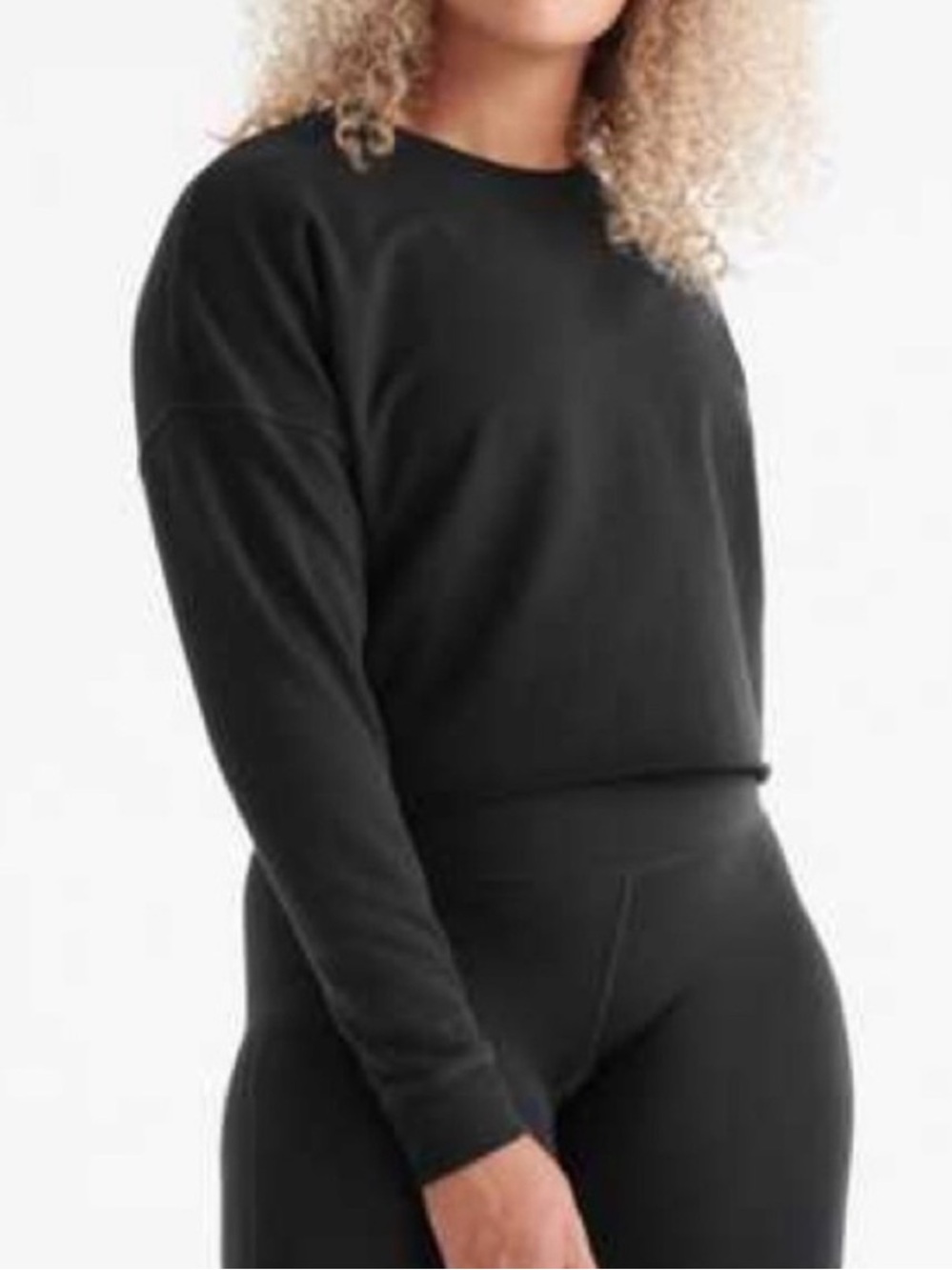 KNIX good to go crewneck sweatshirt black crop xs